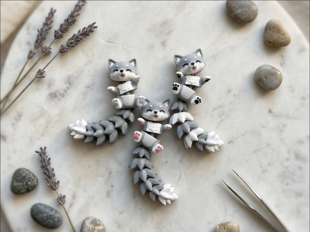 Flexi Wolf Keychain