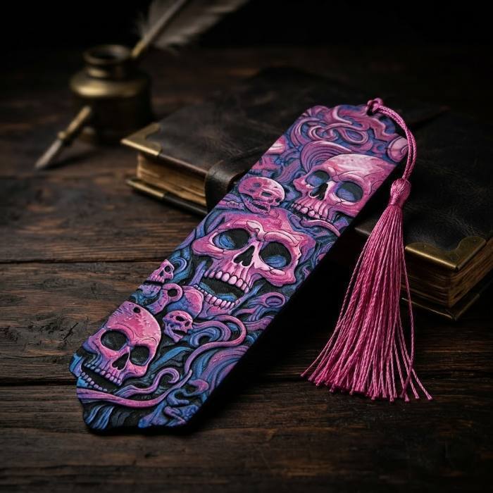 Embossed Skull Bookmark