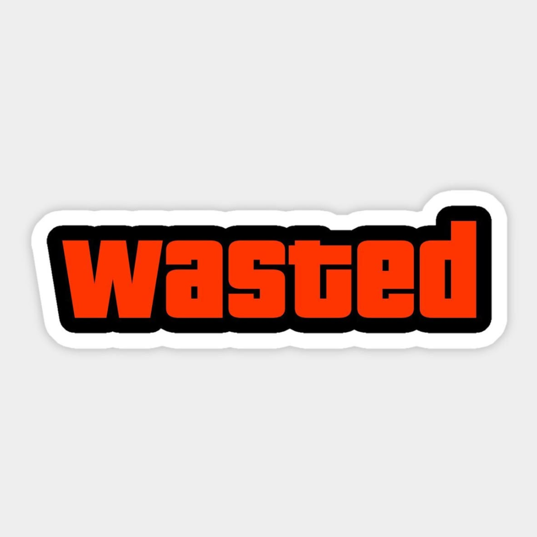 Wasted GTA Vice City Sticker